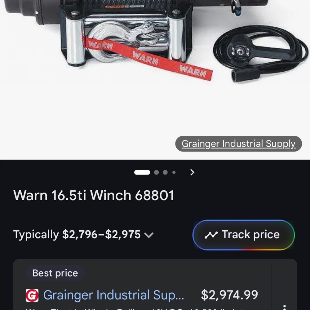 Warn 16.5ti Winch with Red Accents
